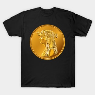 vector Egyptian money, gold coin featuring queen Cleopatra T-Shirt